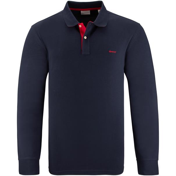 GANT langarm Poloshirt dunkelblau