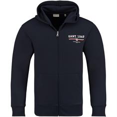 GANT Sweatjacke mit Kapuze dunkelblau
