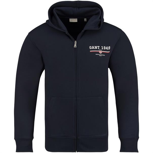 GANT Sweatjacke mit Kapuze dunkelblau