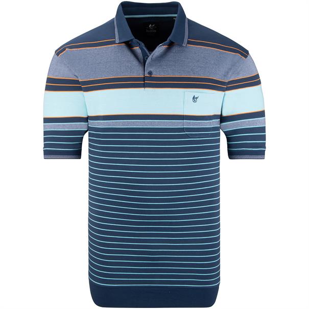 HAJO gestreiftes Poloshirt blau