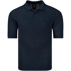 HAJO halbarm Polo-Pullover dunkelblau