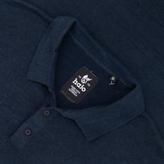 HAJO halbarm Polo-Pullover dunkelblau
