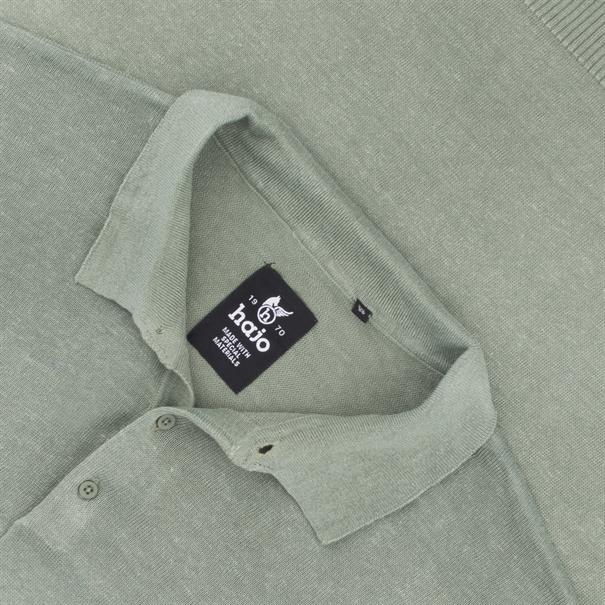HAJO halbarm Polo-Pullover grün