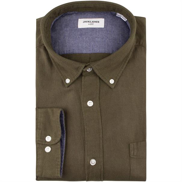 JACK & JONES Flannelhemd oliv