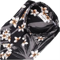 JACK & JONES florales halbarm Freizeithemd schwarz