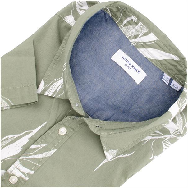 JACK & JONES halbarm Freizeithemd grün