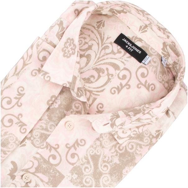 JACK & JONES halbarm Freizeithemd mit Leinenanteil rose
