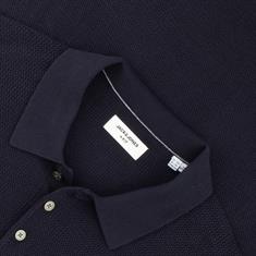 JACK & JONES halbarm Polo-Pullover dunkelblau