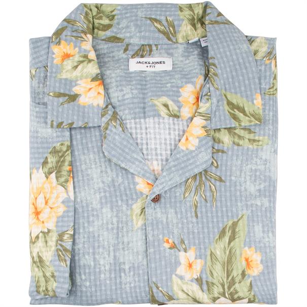 JACK & JONES halbarm Resorthemd blau
