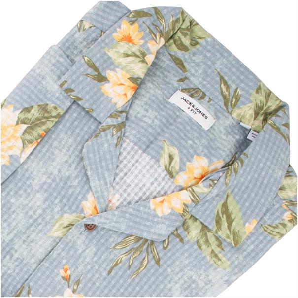 JACK & JONES halbarm Resorthemd blau