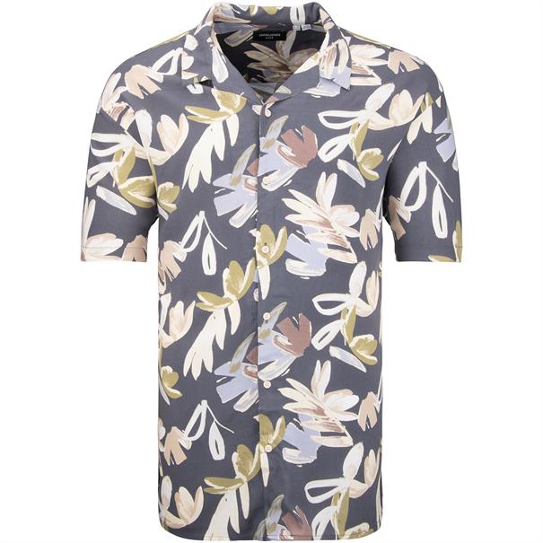 JACK & JONES halbarm Resorthemd grau