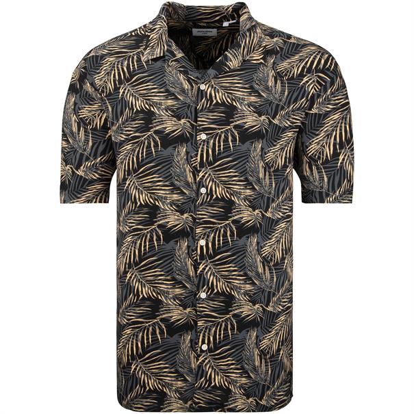 JACK & JONES halbarm Resorthemd schwarz