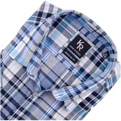 KINGS ROAD halbarm Freizeithemd blau