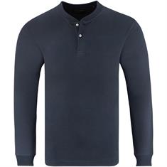 MARC O'POLO langarm Henley-T-Shirt marine