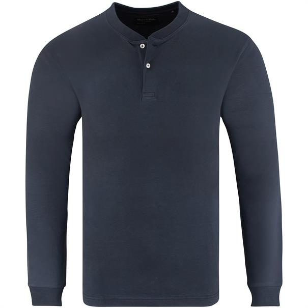 MARC O'POLO langarm Henley-T-Shirt marine