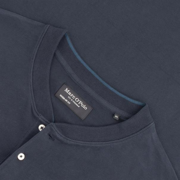 MARC O'POLO langarm Henley-T-Shirt marine