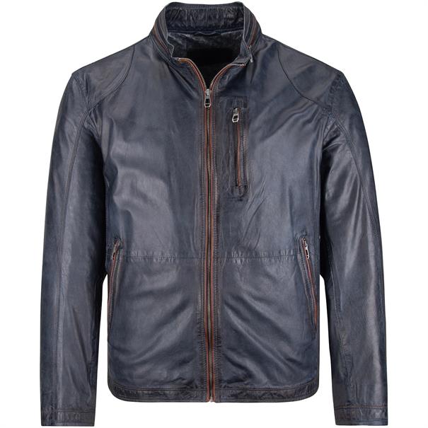 MILESTONE Lederjacke dunkelblau