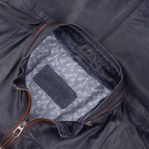 MILESTONE Lederjacke dunkelblau