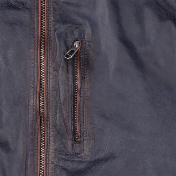 MILESTONE Lederjacke dunkelblau