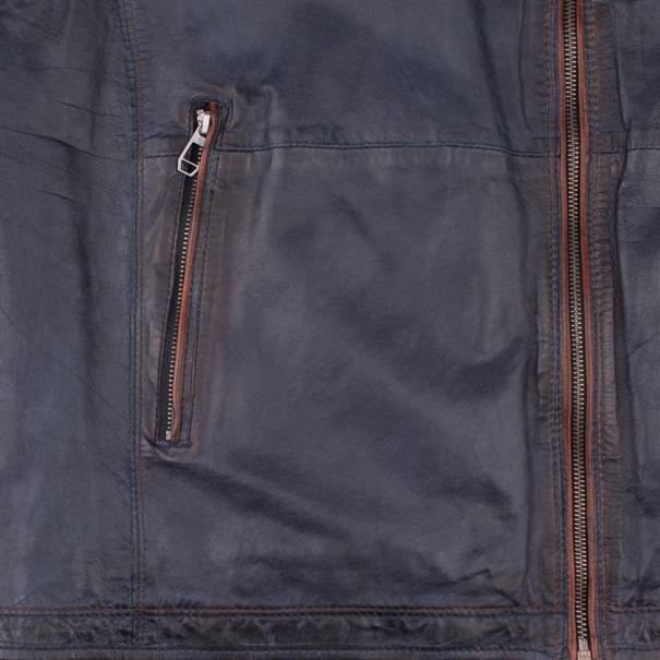 MILESTONE Lederjacke dunkelblau