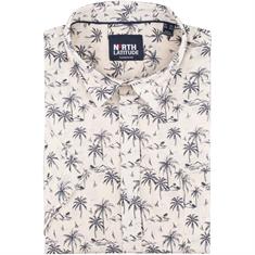 NORTH halbarm Freizeithemd beige