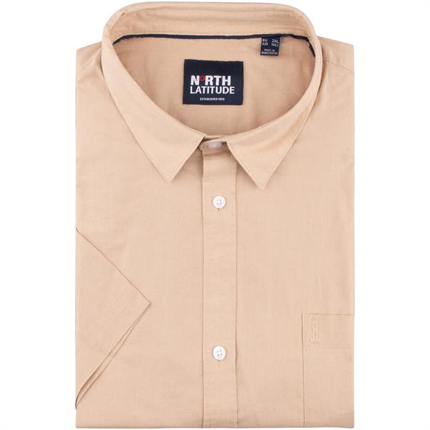 NORTH halbarm Freizeithemd beige