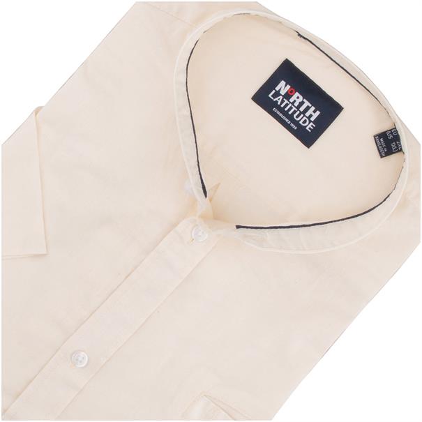 NORTH halbarm Freizeithemd beige