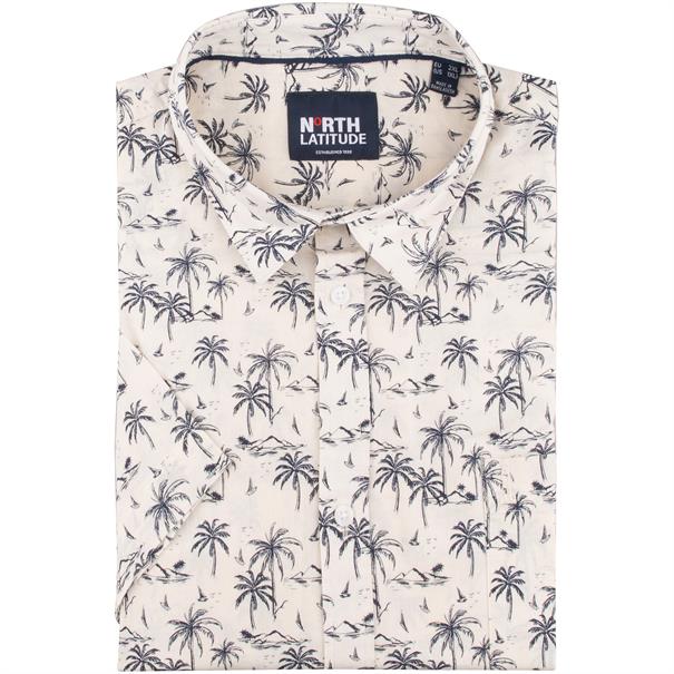 NORTH halbarm Freizeithemd beige