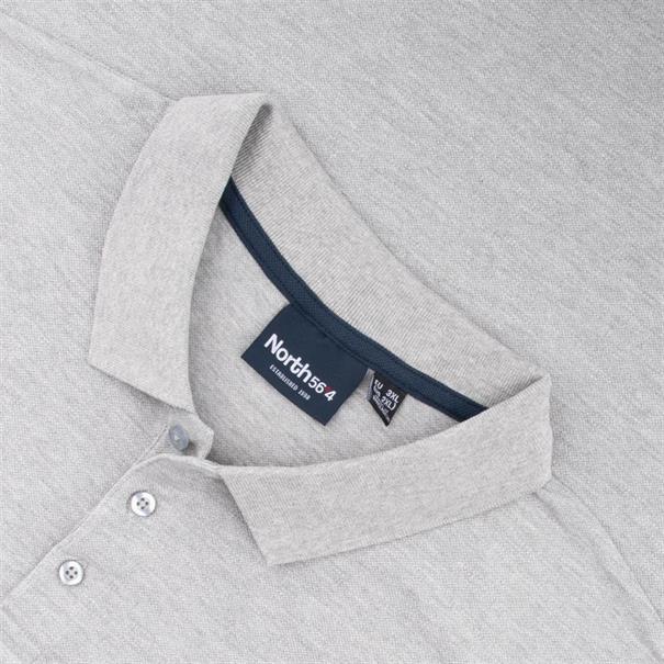 NORTH Poloshirt grau-meliert