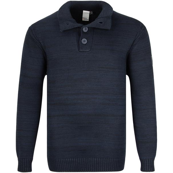 NORTH Pullover blau-meliert