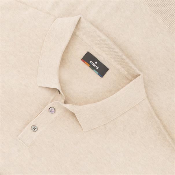 RAGMAN halbarm Polo-Pullover beige