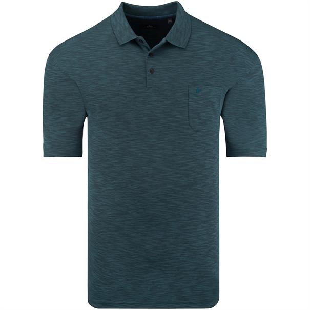 RAGMAN halbarm Poloshirt petrol-meliert