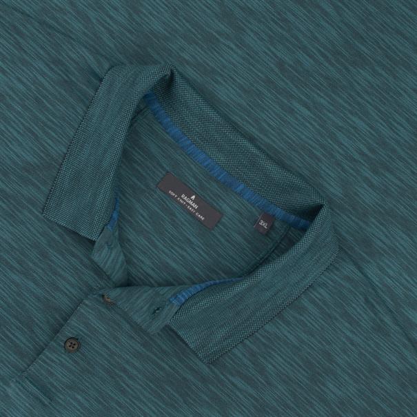 RAGMAN halbarm Poloshirt petrol-meliert