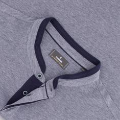 RAGMAN Henley-T-Shirt blau-meliert