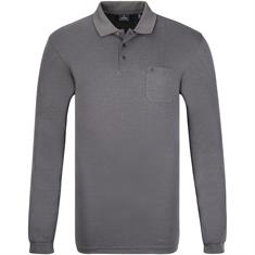 RAGMAN langarm Poloshirt - EXTRA lang grau