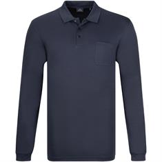 RAGMAN langarm Poloshirt - EXTRA lang marine