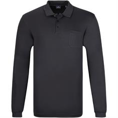 RAGMAN langarm Poloshirt - EXTRA lang schwarz