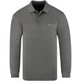 RAGMAN langarm Poloshirt grau-meliert