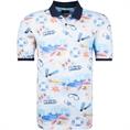 RAGMAN Poloshirt All-Over-Print blau
