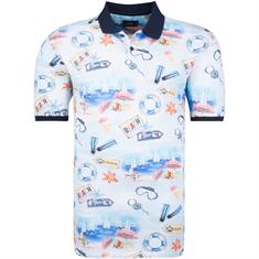 RAGMAN Poloshirt All-Over-Print blau