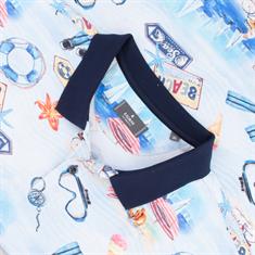 RAGMAN Poloshirt All-Over-Print blau