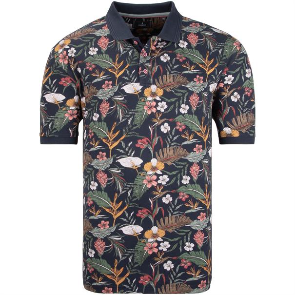 RAGMAN Poloshirt All-Over-Print blau