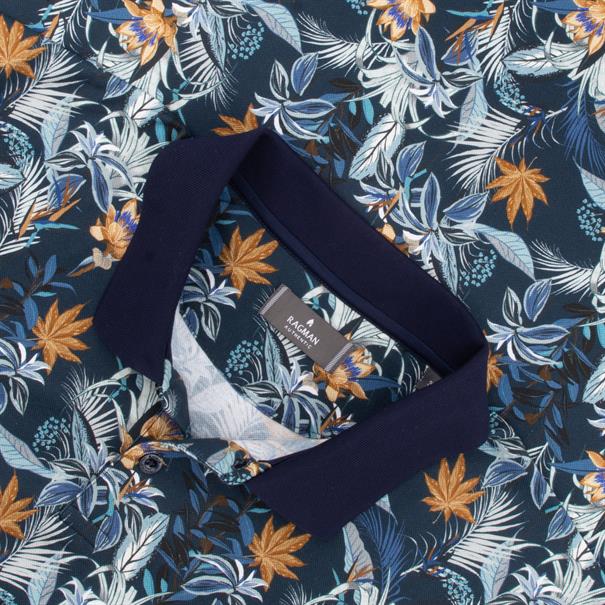 RAGMAN Poloshirt All-Over-Print blau