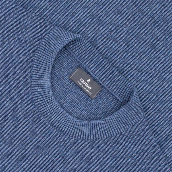 RAGMAN Pullover blau-meliert