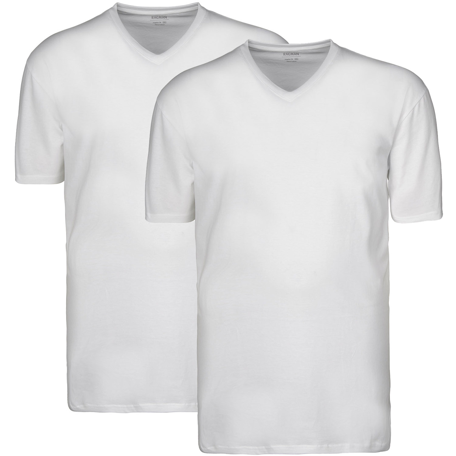 Übergrößen RAGMAN Herrenmode weiß Doppelpack T-Shirt, kaufen in