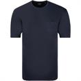 RAGMAN T-Shirt mit Brusttasche blau-meliert