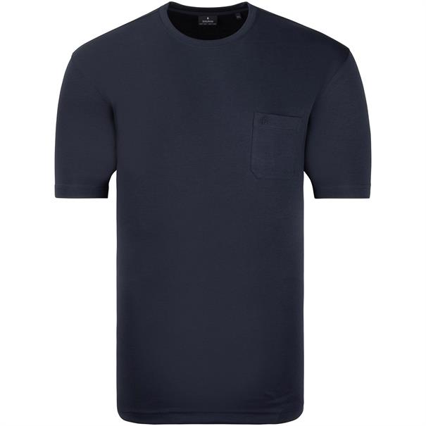 RAGMAN T-Shirt mit Brusttasche blau-meliert