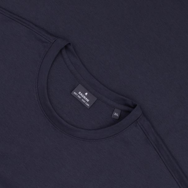 RAGMAN T-Shirt mit Brusttasche blau-meliert