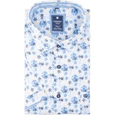 REDMOND florales halbarm Freizeithemd hellblau