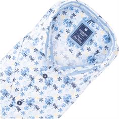 REDMOND florales halbarm Freizeithemd hellblau
